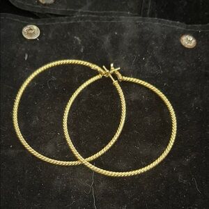 David Yurman Twisted Rope Hoop Earrings in Gold